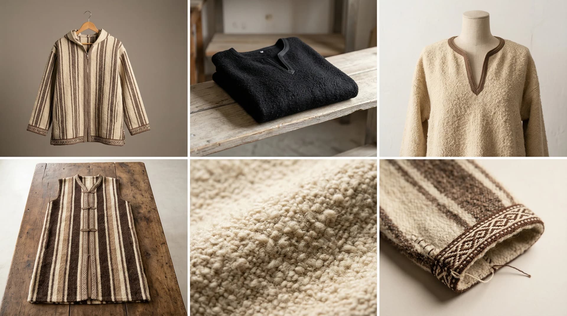 Artisan hands weaving wool on a traditional wooden loom in Kairouan, Tunisia